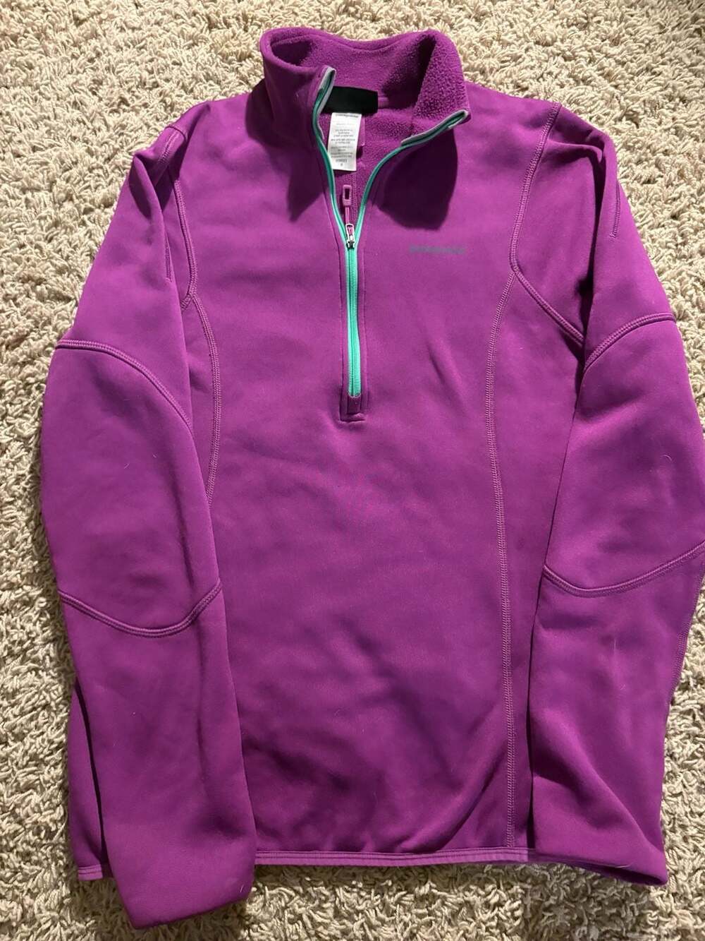 Patagonia Piton Pullover Size M Purple Fleece 1/2 Zip